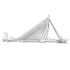 Digitale ‘pentekening’ van de Erasmusbrug in Rotterdam Rotterdam Port, Small Girl Tattoos, Small Girl, Canvas Ideas, Pen Art, Girl Tattoos, Drawing Ideas, Easy Drawings