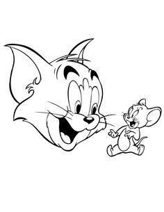 cartoon cat and mouse playing with each other