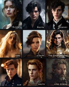 many different faces and hair styles for the characters in tv series game of thrones