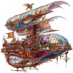 stainglass, dnd, steampunk, concept art Steampunk Spaceship, Dungeons And Dragons, Concept Art, Art