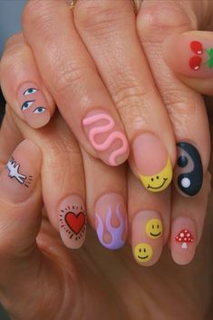 Funky Nail Art, Short Nails Art, Beach Nails, Dope Nails, Best Acrylic Nails