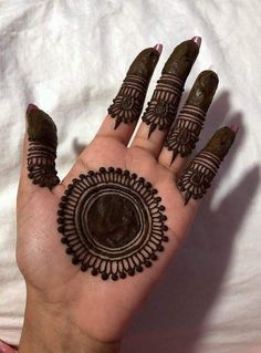 a hand with henna tattoos on it