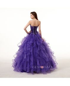 Shop affordable strapless sweetheart ballgown beaded puffy prom dress with corset online. Free Shipping and Custom-made. Pro since 2009. Royal Purple Ball Gown, Puffy Prom Dress, Prom Dress With Corset, Sweetheart Ballgown, Puffy Prom Dresses, Purple Ball Gown, Dress With Corset, Royal Purple, Ball Gown