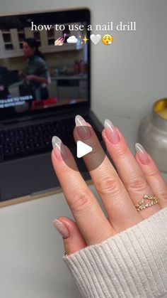 Katie Davis on Instagram: "Not the theatrics… 🤓 more details 👇🏻 The reason I added the dramatic audio is because I can’t even tell you how many messages I’ve gotten about using the nail drill. So many people are scared of it and I’ll be honest I was too. But trust me it’s sooo worth it once you understand how to use it correct. In this video I have clear builder gel on my natural nails so I am removing enough to do a fill. 5 reasons I use efile over soaking my nails off 1. Being a busy mom it’s honestly so much faster than soaking it off. 2. I feel like it’s less damaging for my nails and skin because I don’t have soak them in acetone and use a scraper to scrap them off. 3. I am able to prep my nail beds much easier so that when I apply builder gel I am able to get my closer to my How To Apply Builder Gel Nails, Clear Builder Gel Nails, Builder Gel Nails Tutorial, Builder Gel On Natural Nails, Katie Davis, Gel Nail Tutorial, Natural Gel Nails, Nail Beds, Builder Gel Nails