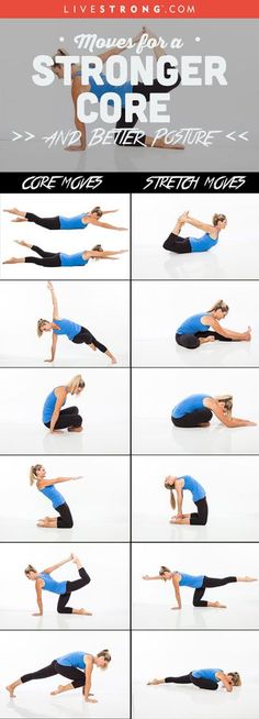 a woman is doing an exercise with her arms and legs in the same direction as she stretches