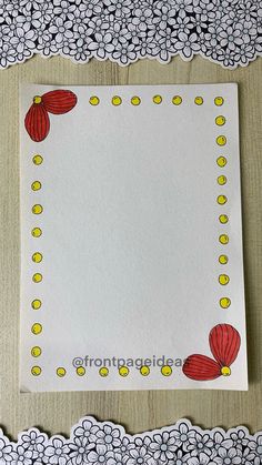 a piece of paper with flowers on it