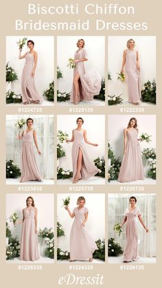 bridesmaid dresses in different styles and colors