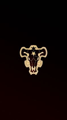 the bull logo is shown in gold on a black background