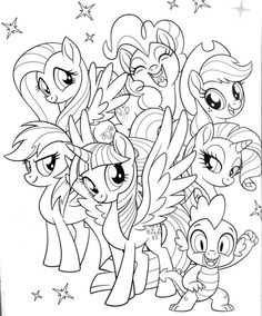 my little pony friends coloring pages for kids to print out and color on the page