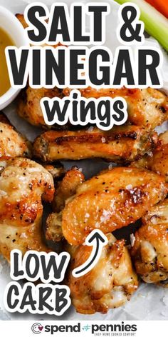 salt and vinegar wings with low carb