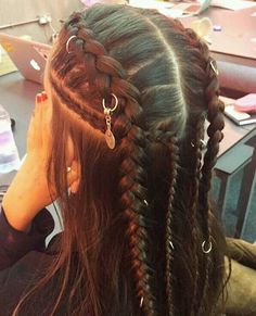 Trendy Hair Braids, Rave Hair, Viking Hair, Hippie Hair, Trendy Hair, Hair Braids