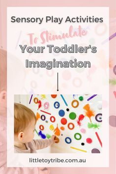 a baby playing with toys and the words, how to play activities for your toddler's imagination