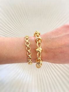 Chunky Gold plated bracelet Size: 6.5” and 7” Everyday Chunky Chain Gold-plated Bracelet, Classic Gold-tone Bracelet With Chunky Chain, Formal Gold-plated Bracelet With Chunky Chain, Yellow Gold Chunky Chain Bracelet, Gold Plated, Yellow Gold-plated Chunky Chain Bracelets, Jewelry Care Instructions, Gold Plated Bracelets, Bracelet Sizes, Jewelry Care