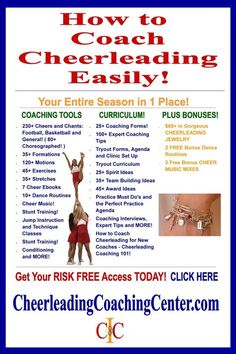 an advertisement for the coaching coach's guide to cheerleadering easily, including instructions