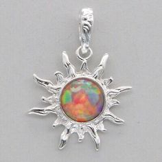 Premium Quality Purple FIRE OPAL Sun Pendant - 925 STERLING SILVER #124e, Fashion Jewelry Hypoallergenic Sterling Silver Iridescent Jewelry, Hypoallergenic Iridescent Sterling Silver Jewelry, Spiritual Silver Hypoallergenic Jewelry, Iridescent Sterling Silver Round Jewelry, Iridescent Round Sterling Silver Jewelry, Spiritual Silver Jewelry Cadmium-free, Spiritual Silver Cadmium-free Jewelry, Silver Opal Round Jewelry, Vintage Silver Opal Round Jewelry