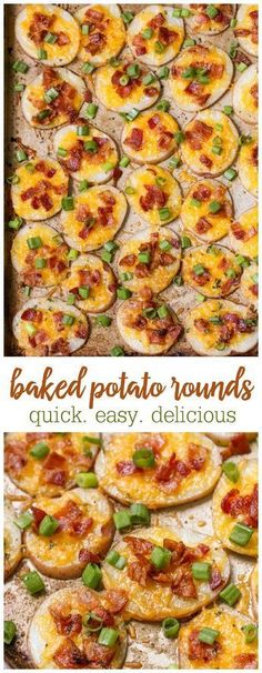 baked potato rounds with bacon, cheese and green onions