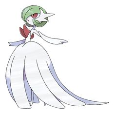 a drawing of a woman in a white dress with green hair and red shoes, holding her arms out to the side