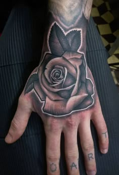 Black And Grey Rose Tattoo Realistic, Rose Tattoo For Hand, Rose Tattoo In Hand, Rose Reference Black And Grey, Angel Rose Tattoo, Shading Tattoo Ideas, Rose Tattoo Realistic, Realism Rose Tattoo, Rose Tattoo Black And Grey