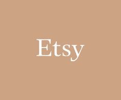 the word etsy written in white on a brown background