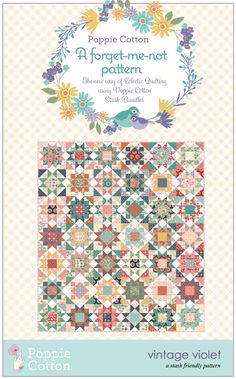 the front cover of a quilt book with an image of flowers and birds on it