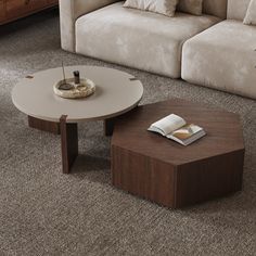 a living room scene with focus on the coffee table