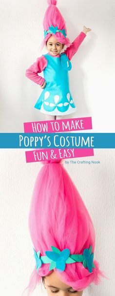 Trolls Halloween Costume, Farmer Family, Halloween Costume Kids, Poppy Trolls