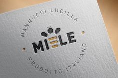 the logo for an italian restaurant called miele, which is located on top of a building