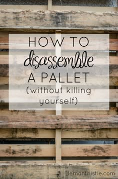 How to disassemble a pallet without killing yourself! SO Helpful! Painting Pallet Wood, Pallet Ideas For Outside, Diy Pallets, Desk Diy, Sweet House, Reclaimed Pallets, Pallet Boards, Pallet Project, Cabin House