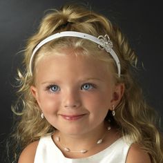 Flower Girl - First Communion Swarovski Head Band - CR-HPC2901 - Blush Kids Inc. Princess Flower, Tiara Hairstyles