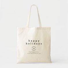 Impress your clients and employees with this Minimal Happy Holidays Type Xmas Custom Logo Tote Bag. This sleek, minimalist tote bag features your business logo and website making it a perfect corporate gift or promotional item for the festive season. Ideal for client appreciation, employee gifts, or holiday giveaways, this tote bag combines practicality with professional branding, ensuring your business leaves a lasting impression. Thoughtful and reusable, it’s a great way to spread holiday chee Holiday Gifts For Clients Business, Corporate Gifts For Clients Business, Holiday Tote Bag, Minimalist Tote Bag, Minimalist Tote, Professional Branding, Logo Tote Bag, Holiday Giveaways, Client Appreciation