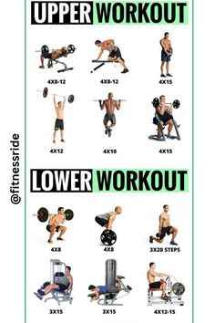 Upper & Lower Body Workout Plan Lower Workout, Workout Split, Bolesti Chrbta, Gym Antrenmanları, Full Body Workout Routine, Workout Splits, Gym Workout Chart, Muscle Building Workouts