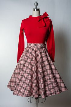 We're Pretty certain every girl adores having a good old circle skirt in her closet. The Haute Circle Skirt is the ultimate classic go-to to match with your favorite blouses and t-shirts. Full Circle Skirt Center Back Zip Yes, Pockets! 2-inch waistband Poly/Rayon/Spandex yarn dyed plaid Made in the USA! Vintage Dress Sewing Patterns, Full Circle Skirt, Her Closet, Full Circle Skirts, Vintage Elegance, Skirt Belt, Student Fashion, Dress Sewing, Dress Sewing Patterns