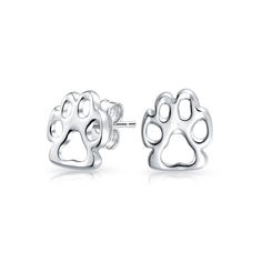 Bling Jewelry Cut Out Paw Print Animal Stud earrings 925 Sterling Silver 7mm German Silver Jewelry, Silver Jewellery Indian, Animal Earrings, Discount Jewelry, Silver Fox, Animal Jewelry, 925 Jewelry, Sterling Silver Studs, Sterling Silver Earrings Studs