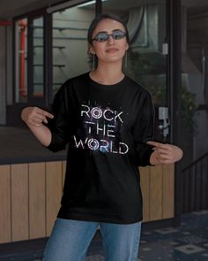 Rock the world  - TeeAlien Have the largest design of Men's women's Long sleeve Tees. Go to our Website www.TeeAlien.com - #tees #LongSleevsTee #Menstshirts #WomensTshirts #MensLongSleevsTee #WomenLongSleevsTee Cool Shirts For Girls, Lacrosse Stick, Awesome Gifts, Custom Printed Shirts, Never Underestimate, Beer Lovers, Look At You, Lacrosse