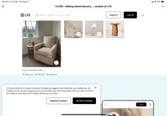 an image of a web page with pictures and text on it, including a cat sitting in a chair