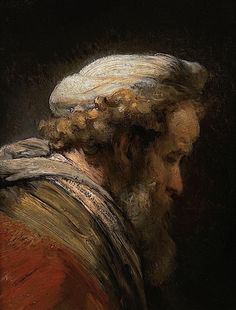 a painting of a man with a white beard