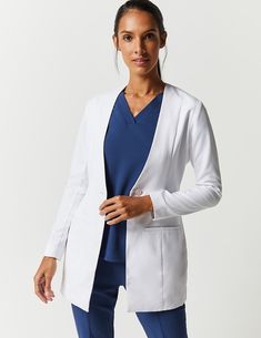 Women's Lab Coats, Native American Moccasins, White Lab Coat, Medical Outfit, Scrub Jackets, Lab Coats, White Lab, Medical Uniforms, Medical Scrubs