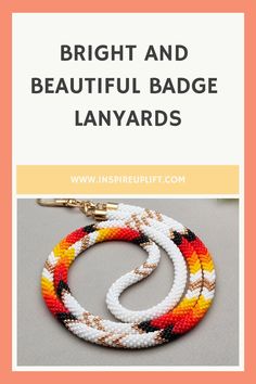 Elevate your accessories with this elegant white and orange teacher lanyard, expertly crafted from premium Japanese seed beads. This sophisticated piece offers superior quality and durability, making it ideal for holding keys, ID cards, or badges securely in style. Add a touch of refinement to your everyday essentials with this versatile lanyard that combines functionality with timeless design. Badge Lanyard, Beaded Lanyard, Key Lanyard, White And Orange, Native American Culture, Bright And Beautiful