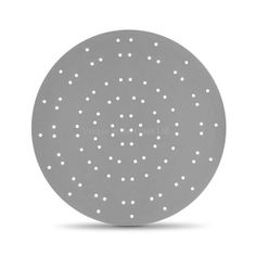 a round metal object with white dots on it