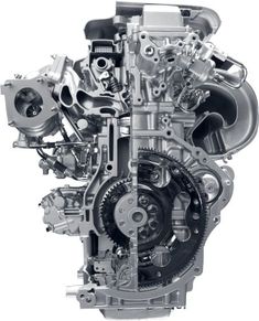 the engine is shown in this black and white photo, with no image on it