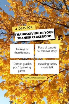 an image of thanksgiving in your spanish classroom