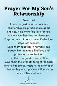 prayer for my son's relationship