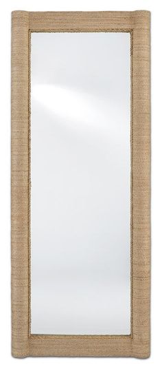 a mirror that is made out of jute and has a rope border around it