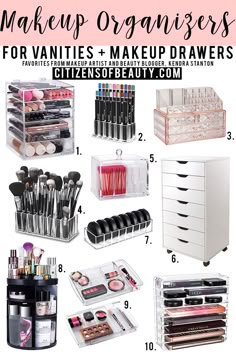 Makeup Organization Essentials On Amazon Make Up Diy, Palette Organizer, Makeup Drawer Organization