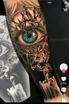 a man's arm with an all seeing eye tattoo on it