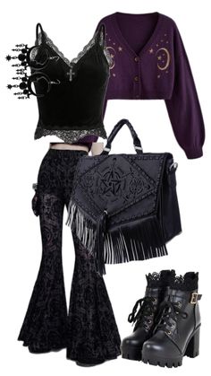 This is a gothic inspired winter outift Cold Weather Goth Outfits, Winter Witchy Outfits, Gothic Winter Outfit, Winter Outfits