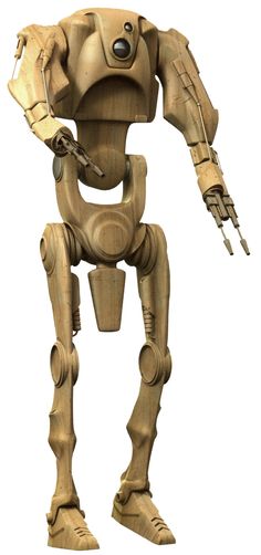 a wooden robot that is standing in the air