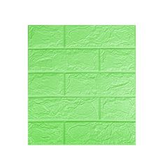 a green brick wall that has been painted in the same color as it appears to be