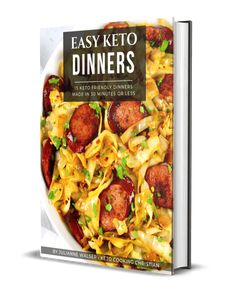 the easy keto dinner book is open to show it's cover and contents