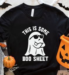 This Is Some Boo Sheet T-shirt,funny Halloween Shirt Ghost Tshirt, Halloween Shirts For Boys, Halloween Shirt Design, Funny T Shirt Sayings, Boo Sheet, Boo Shirts, Paint Shirts, Cricut Halloween, Halloween Graphic Tees